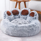 Pet Bed Waterproof Bottom Sleeping Sofa Comfortable Plush for Dogs Gray Large - Aladdin Shoppers