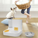 Pet Feeder Detachable Pet Bowls Water Food Bowls Water Fountain Cat Bowls Yellow - Aladdin Shoppers