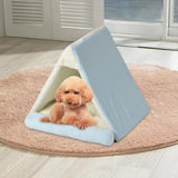 Autumn Winter Pet Tent with Cushion Cat Nest Tent Indoor Kennel Blue - Aladdin Shoppers