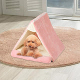 Autumn Winter Pet Tent with Cushion Cat Nest Tent Indoor Kennel Pink - Aladdin Shoppers