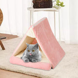 Autumn Winter Pet Tent with Cushion Cat Nest Tent Indoor Kennel Pink - Aladdin Shoppers