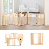 Multifunctional Expandable Accordion Dog Gate Wood for Lawn Garden Outdoor 60x43cm - Aladdin Shoppers