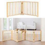 Multifunctional Expandable Accordion Dog Gate Wood for Lawn Garden Outdoor 60x43cm - Aladdin Shoppers