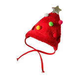 Cute Christmas Dog Hat Warm Winter Soft Headdress for Dogs Party Festival Red S - Aladdin Shoppers