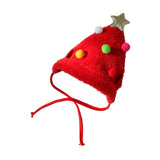 Cute Christmas Dog Hat Warm Winter Soft Headdress for Dogs Party Festival Red S - Aladdin Shoppers