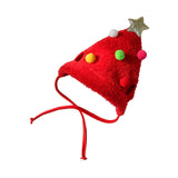 Cute Christmas Dog Hat Warm Winter Soft Headdress for Dogs Party Festival Red S - Aladdin Shoppers