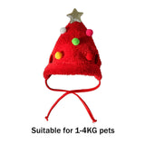 Cute Christmas Dog Hat Warm Winter Soft Headdress for Dogs Party Festival Red S - Aladdin Shoppers