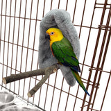 Plush Parrot Cage Corner Blanket Bird Half Wrapped Nest for Macaw Bluebirds 18cmx28cm Gray - Aladdin Shoppers