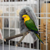 Plush Parrot Cage Corner Blanket Bird Half Wrapped Nest for Macaw Bluebirds 18cmx28cm Gray - Aladdin Shoppers