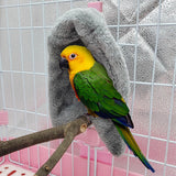 Plush Parrot Cage Corner Blanket Bird Half Wrapped Nest for Macaw Bluebirds 18cmx28cm Gray - Aladdin Shoppers