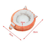 Round Warm Bed Sleeping Dog House Kennel Puppy Cushion Pad Kitten Basket S Orange - Aladdin Shoppers