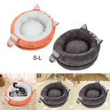 Round Warm Bed Sleeping Dog House Kennel Puppy Cushion Pad Kitten Basket S Orange - Aladdin Shoppers