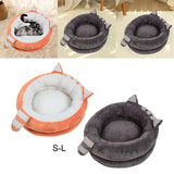 Round Warm Bed Sleeping Dog House Kennel Puppy Cushion Pad Kitten Basket S Orange - Aladdin Shoppers