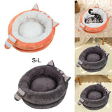 Round Warm Bed Sleeping Dog House Kennel Puppy Cushion Pad Kitten Basket S Orange - Aladdin Shoppers