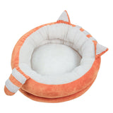 Round Warm Bed Sleeping Dog House Kennel Puppy Cushion Pad Kitten Basket S Orange - Aladdin Shoppers