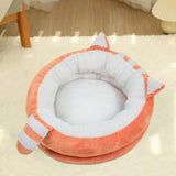 Round Warm Bed Sleeping Dog House Kennel Puppy Cushion Pad Kitten Basket S Orange - Aladdin Shoppers