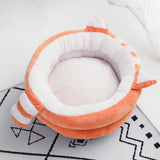 Round Warm Bed Sleeping Dog House Kennel Puppy Cushion Pad Kitten Basket S Orange - Aladdin Shoppers