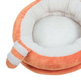 Round Warm Bed Sleeping Dog House Kennel Puppy Cushion Pad Kitten Basket S Orange - Aladdin Shoppers