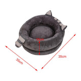 Round Warm Bed Sleeping Dog House Kennel Puppy Cushion Pad Kitten Basket S Gray - Aladdin Shoppers