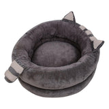 Round Warm Bed Sleeping Dog House Kennel Puppy Cushion Pad Kitten Basket S Gray - Aladdin Shoppers