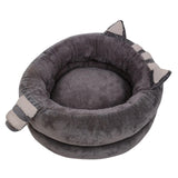 Round Warm Bed Sleeping Dog House Kennel Puppy Cushion Pad Kitten Basket S Gray - Aladdin Shoppers