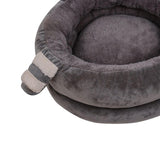 Round Warm Bed Sleeping Dog House Kennel Puppy Cushion Pad Kitten Basket S Gray - Aladdin Shoppers