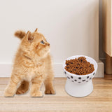 Elevated Cat Food Bowl Pet for Small Dog Ceramic Raised Tilted Pet Feeder - Aladdin Shoppers