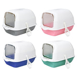 Cat Litter Box Fully Enclosed Kitten House Cat Potty Accessories Anti Splash Grey - Aladdin Shoppers