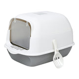 Cat Litter Box Fully Enclosed Kitten House Cat Potty Accessories Anti Splash Grey - Aladdin Shoppers
