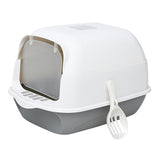 Cat Litter Box Fully Enclosed Kitten House Cat Potty Accessories Anti Splash Grey - Aladdin Shoppers