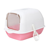 Cat Litter Box Fully Enclosed Kitten House Cat Potty Accessories Anti Splash Pink - Aladdin Shoppers