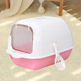 Cat Litter Box Fully Enclosed Kitten House Cat Potty Accessories Anti Splash Pink - Aladdin Shoppers