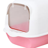 Cat Litter Box Fully Enclosed Kitten House Cat Potty Accessories Anti Splash Pink - Aladdin Shoppers