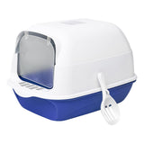 Cat Litter Box Fully Enclosed Kitten House Cat Potty Accessories Anti Splash Blue - Aladdin Shoppers