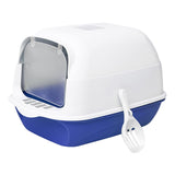 Cat Litter Box Fully Enclosed Kitten House Cat Potty Accessories Anti Splash Blue - Aladdin Shoppers