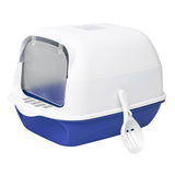 Cat Litter Box Fully Enclosed Kitten House Cat Potty Accessories Anti Splash Blue - Aladdin Shoppers