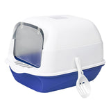 Cat Litter Box Fully Enclosed Kitten House Cat Potty Accessories Anti Splash Blue - Aladdin Shoppers