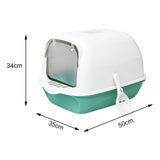 Cat Litter Box Fully Enclosed Kitten House Cat Potty Accessories Anti Splash Green - Aladdin Shoppers