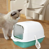 Cat Litter Box Fully Enclosed Kitten House Cat Potty Accessories Anti Splash Green - Aladdin Shoppers