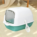 Cat Litter Box Fully Enclosed Kitten House Cat Potty Accessories Anti Splash Green - Aladdin Shoppers