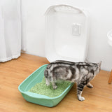 Cat Litter Box Fully Enclosed Kitten House Cat Potty Accessories Anti Splash Green - Aladdin Shoppers