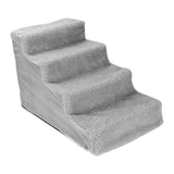Comfortable Dog Stairs Ladder Ramp Detachable Warm Cover Washable for Bed Gray - Aladdin Shoppers