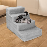 Comfortable Dog Stairs Ladder Ramp Detachable Warm Cover Washable for Bed Gray - Aladdin Shoppers