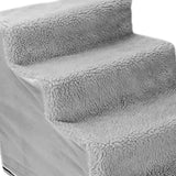 Comfortable Dog Stairs Ladder Ramp Detachable Warm Cover Washable for Bed Gray - Aladdin Shoppers