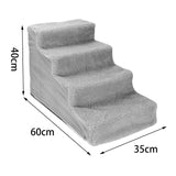 Comfortable Dog Stairs Ladder Ramp Detachable Warm Cover Washable for Bed Gray - Aladdin Shoppers