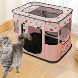 Cat Bed Oxford Fabric Nest House Cat Tent Cat House for Rabbit Small Dogs Pink - Aladdin Shoppers