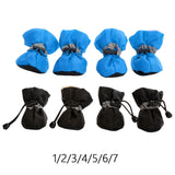 4Pcs Dog Boots Pet Supplies Comfortable for Outdoor Winter Snow 1 Blue 3.5cmx2.5cm - Aladdin Shoppers