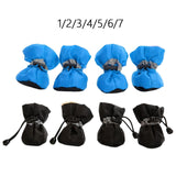 4Pcs Dog Boots Pet Supplies Comfortable for Outdoor Winter Snow 1 Blue 3.5cmx2.5cm - Aladdin Shoppers