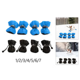 4Pcs Dog Boots Pet Supplies Comfortable for Outdoor Winter Snow 1 Blue 3.5cmx2.5cm - Aladdin Shoppers