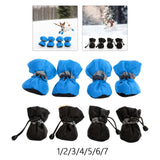 4Pcs Dog Boots Pet Supplies Comfortable for Outdoor Winter Snow 1 Blue 3.5cmx2.5cm - Aladdin Shoppers